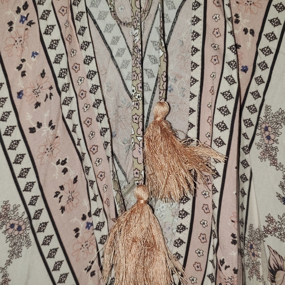 Davi & Dani Pink Floral Boho Tie Back Dress with Pockets 3X NWT - Picture 5 of 10